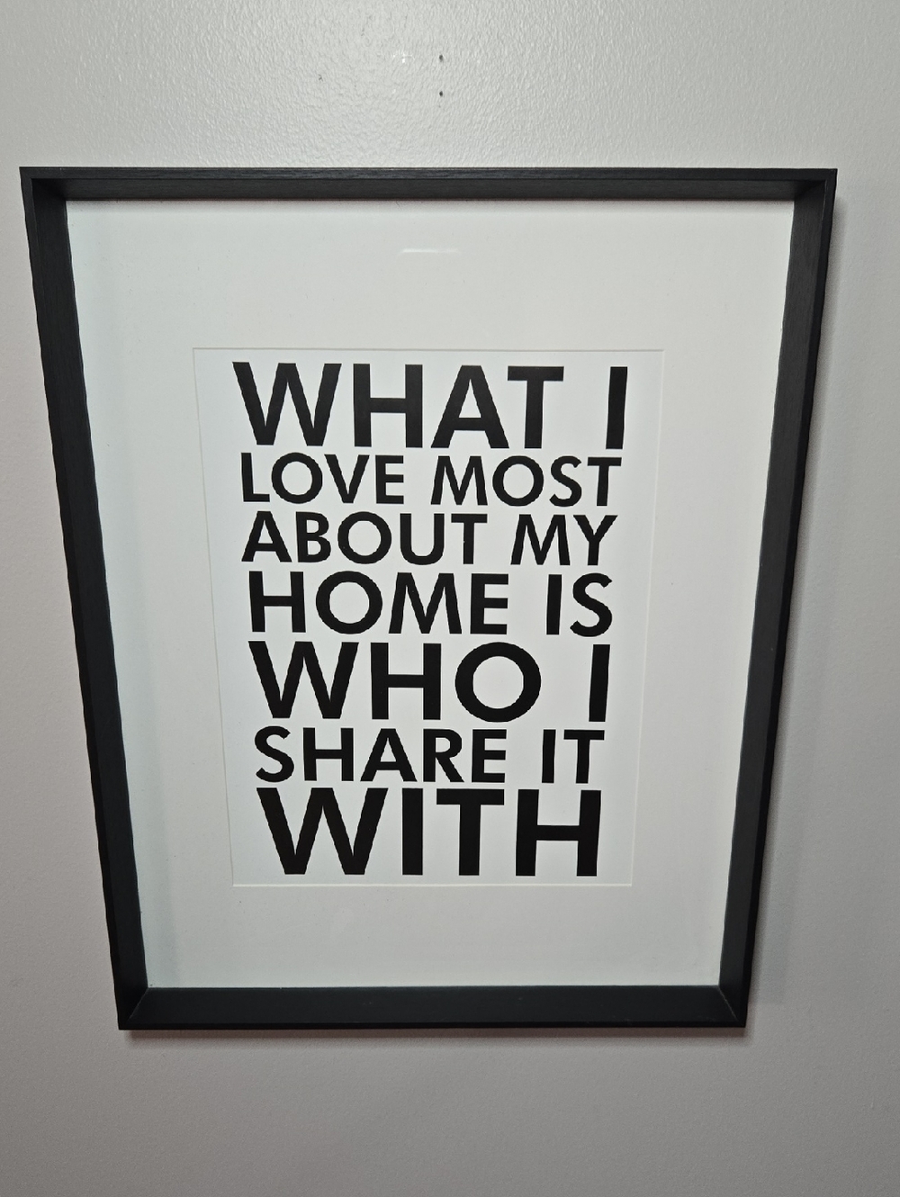 Framed Wall Art Print 16.5" x 20.5" Black and White Typography
